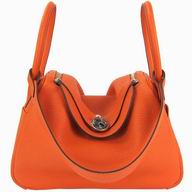 Hermes Lindy 26 Orange Clemence Bag With Palladium Hardware LD269JTCS