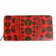 Louis Vuitton Yayoi Kusama Monogram Pumpkin Dots Zippy Wallet Rouge M60450