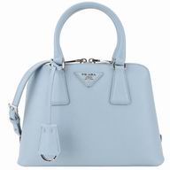 Prada Lux Saffiano Classic Triangle Logo Cowhide Handle/Shoulder Bag Water Blue P61017009