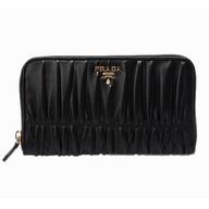 Prada Nappa Gaufre Lambskin Leather Chain Purse In Black P562495