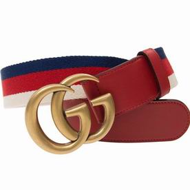 Gucci Red/blue/White Canvas Belt Anti-gold Buckle 409416HE2MT