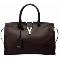 YSL Petit Cabas Chyc Y Calfskin Doctor Medium Bag Black/Brown YSL470519