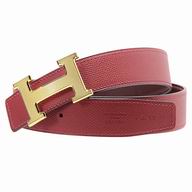 Hermes Gold H Red Epsom and Wine Red Box Leather Two-sided Belt H67N439