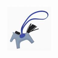 Hermes Horse Sheepskin Handbag Hanging Omarment In Gray Blue H4567891