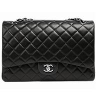 Chanel Maxi Lambskin Double Flap Bag(Silver) A47602