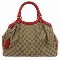 Gucci Sukey Calfskin Bag Khaki Red G5105864
