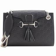 Gucci Emily Guccissima Calfskin shoulder Bag In Black G559431