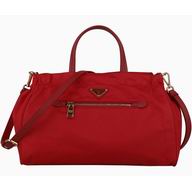 Prada Teaauto Saffiano Classic Triangle Logo Nylon Chain Handle/Shoulder Bag Red PBN52266