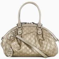 Gucci Sukey Classic GG Mark Leather Bag Champagne Golden G2239749