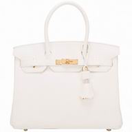 Hermes Birkin 30cm White Clemence Leather With Gold Hardware H1030WBG