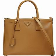 Prada Saffiano Cowhide Lady Large Shopping Tote Bag Camel PR533872