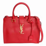 YSL Saint Laurent Cabas YSL Logo Calfskin Doctor Bag Red Y6113002