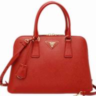 Prada Lux Saffiano Classic Triangle Logo Cowhide Handle/Shoulder Bag Red P415570