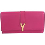 YSL Chyc Leather Leather Clutch Y CalfskinWallets In Pink YSL4973296