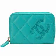 Chanel Lambskin CC Zipper Change Holder Blue-green A537027