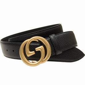 Gucci Retro Anti-Gold GG Buckle Black Cowhide Belt 474347CAO0T