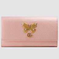 Gucci Leather continental wallet with butterfly 499359 CAOGT 5969