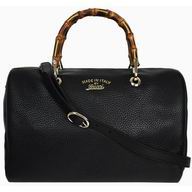 Gucci Bamboo Calfskin Handle Bag In Black G35124