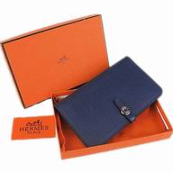 Hermes Dogon Clemence Leather Wallet Purse Deep Blue HL001F
