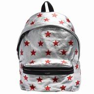 YSL Saint Laurent California Star Calfskin Zipper Backpack Bag Red/Silvery Y6113003
