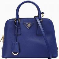 Prada Saffiano Lux Scratch Resistant Calfskin Handbag Blue P53311