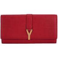 YSL Chyc Leather Leather Clutch Y Calfskin Wallets In Red YSL4709957