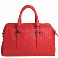 Bottega Veneta Classic Calfskin Leather Woven Briefcase Red B5935028