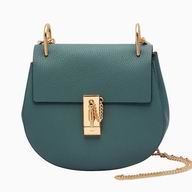 Chloe Drew Clemence Leather Golden Chain Bag Grayish Blue CH982809
