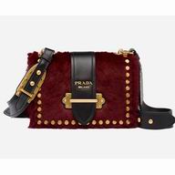 Prada Cahier Calf Leather Bag Burgundy Black P7091802
