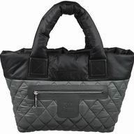 Chanel Coco Cocoon Nylon Black Grey Backpack Silver Hardware A92258-GREY
