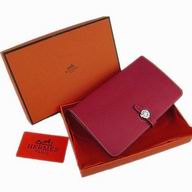 Hermes Dogon Clemence Leather Wallet Purse In Red HL001C