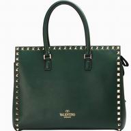 Valentino Rockstud Lambskin Handbag Dark Green VA55302