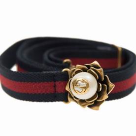 Gucci Red/Blue Canvas Belt Gold Buckle 476455HG8
