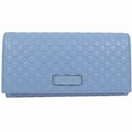 Gucci Classic GG Calfskin Zipper Wallet In Blue G7041111