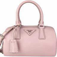 Prada Saffiano Lux Triangle Logo Boston Mini Bag Pink PCL846Y