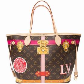 Louis Vuitton Printed Monogram Coated Canvas And Leather Patches Neverfull MM M41390