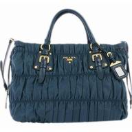 Prada Gaufre Lambskin&Nylon SHouder/Handbag In Blue P344831