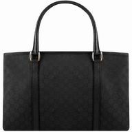Gucci Classic GG Nyion Leather Bag In Black G5171242
