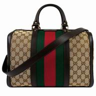 Gucci Vintage Web Calfskin Boston Bag In Khaki Green G5065361