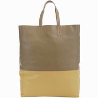 Celine Cabas Lambskin Shopping Bag (Taupe brown/Yellow) CE44697
