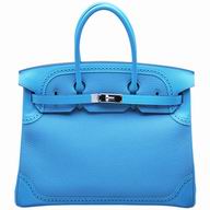 Hermes Birkin 35 Ghillies Turquoise Togo Swift Leather Silver Handbag Hand Sew HB1035GHT