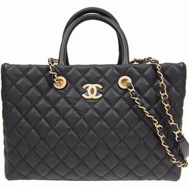 Chanel Black Cowhide Gst Bag Gold Chain A57974CBLKGP