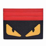 FENDI Monster Eye Cowhide Leather Card Bag Black/Red F1548732