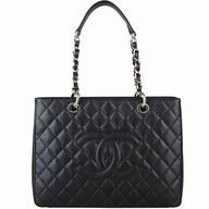 Chanel Caviar Leather Grand Shopper Bag In Black(Silver) A50995-S