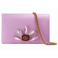 Gucci Leather mini chain bag with Double G and crystals bag 499782 CWGIT 5872