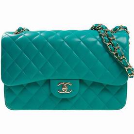 Chanel Lambskin Leather Coco Flap Jumbo Bag Gold Chain Lake Blue A58600LLAGGP