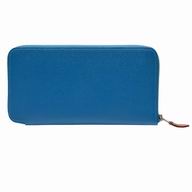 Hermes Classic Silk in Epsom Cowhide Zipper Long Wallet Blue H6111205
