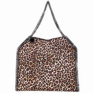 Stella McCartney Falabella Medium Tote Silver Chain Bag Leopard Print S893474