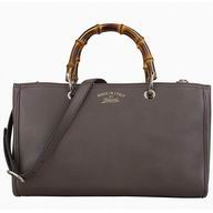Gucci Bamboo Swing Calfskin Handle Bag In Gray G548972