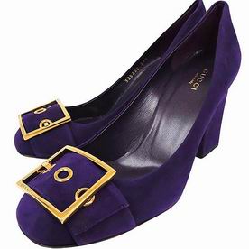 Gucci Chamois Leather Hight-heeled Shoes Purple G7030205